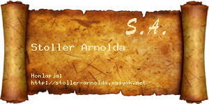 Stoller Arnolda névjegykártya